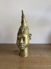Sculpture Tête de Reine en Laiton / Bronze d'Ifé Niger Nigeria - Art Africain