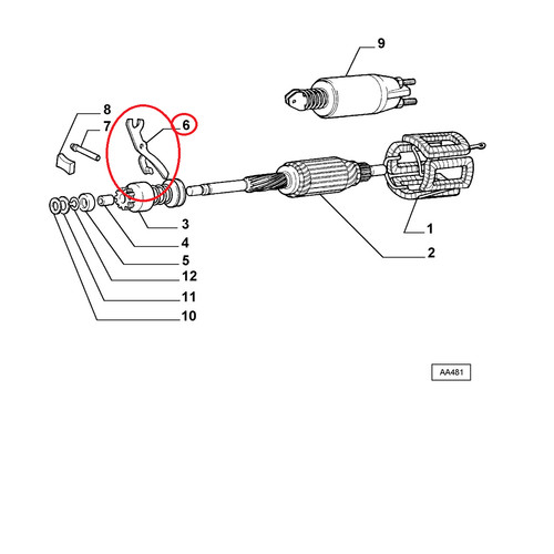 Levier démarrage moteur - levier, de