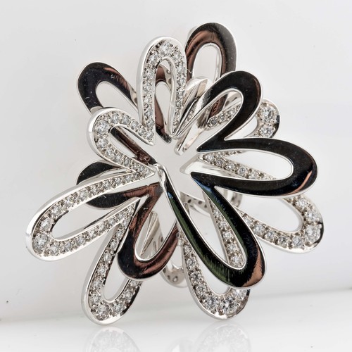 Pendentif fleur blanc 18k - or,