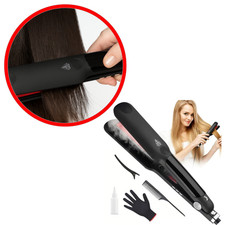 Lisseur Vapeur Professionnel Cheveux Céramique Ionique 100°C-230°C Noir