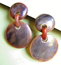 870 /  BOUCLES D'OREILLE CLIPS EN CORNE DE BOEUF