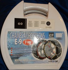 CHAINE NEIGE CROISILLONS 9 MM A MONTAGE RAPIDE 165/75x14 175/60x15 195/50x15 etc
