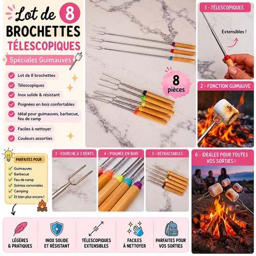 Pic brochettes télescopique - pic,