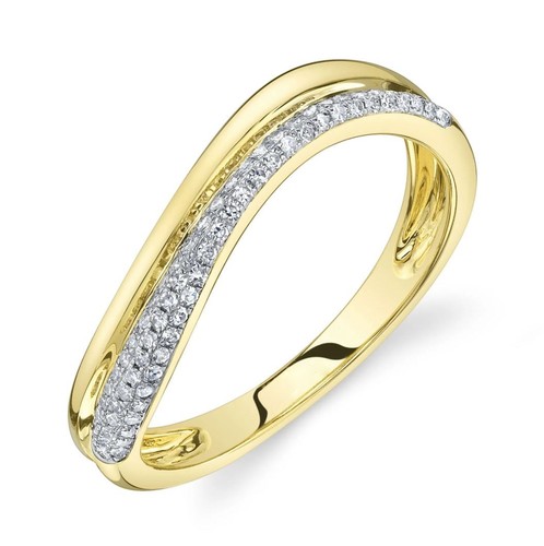 Bague courbe diamant - bague, en