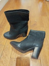 Bottines cuir bleu marine