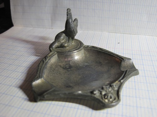 Ancien cendrier metal poule - cendrier,