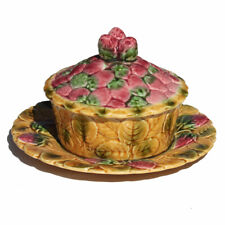 Confiturier en Barbotine fruits Sarreguemines France