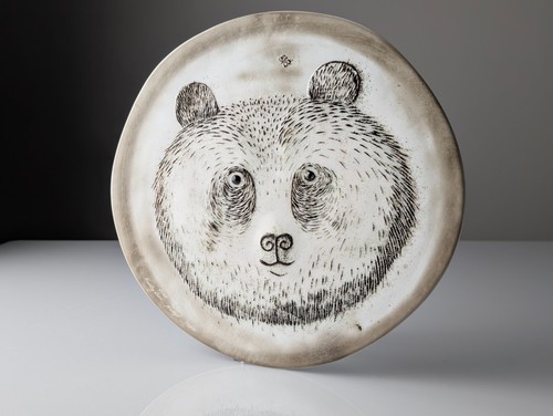 Assiette céramique ours - assiette,