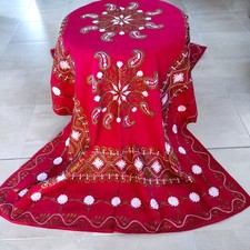 nappe  coton brodée fil de