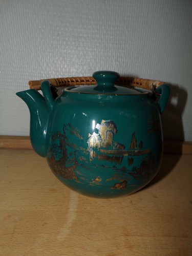 Théière porcelaine vert - théière,