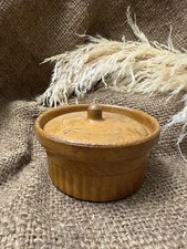 Ancienne  Petite Terrine En Terre Cuite Vintage Cassolette Avec Couvercle