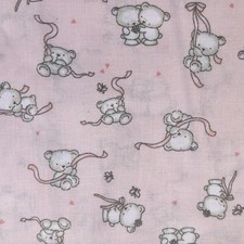 Tissu Coton Ourson Rose vendu