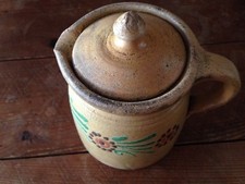 ancien pot cruchon poterie de Soufflenheim et couvercle