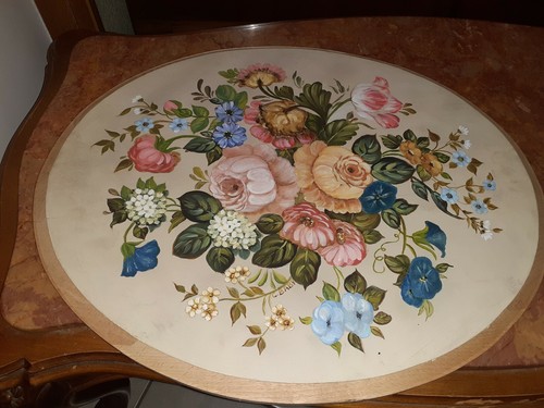 Plateau bois déco floral - bois,