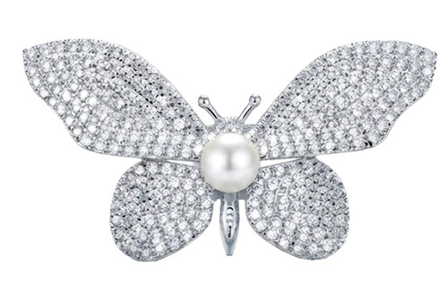 Broche papillon diamant - broche,