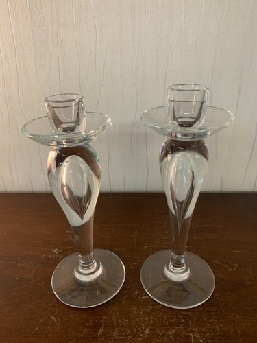 Paire bougeoirs cristal - bougeoirs, en