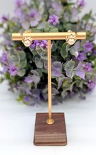 Boucles d'oreilles puces fleur chacune sertie d'une Perle fermoir en vis Or 750