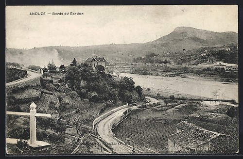 Cpa anduze bords - du, gardon