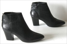 ZARA Basic Bottines Boots Cuir Imprimé Noir Doublées Cuir T 41 TBE