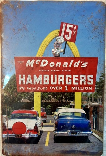 Tin sign 8x12 mcdonalds - tin,