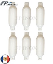 6 x Pare Battage Blanc Avec Anneaux 115 x 400 mm Neuf - Bateau