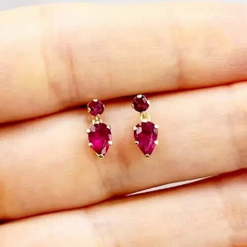 2ct poire coupe simulé rose - poire,