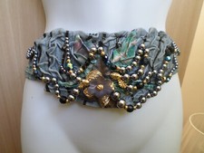 Ceinture réglable *tissus et perles* élastique* TBE