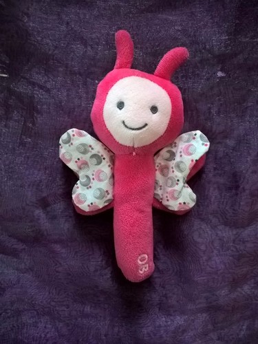 Doudou hochet papillon rose - doudou,