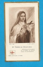 IMAGE PIEUSE RELIQUE SAINTE THERESE DE L ENFANT JESUS    LISIEUX marge doree