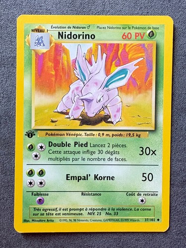 Carte pokemon nidorino - pokemon, 37/102
