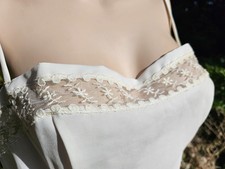 NEUF VINTAGE T2 COMBINAISON FOND DE ROBE IVOIRE LINGERIE VITOS Années 70-80