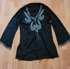Blouse Soie noir Strass