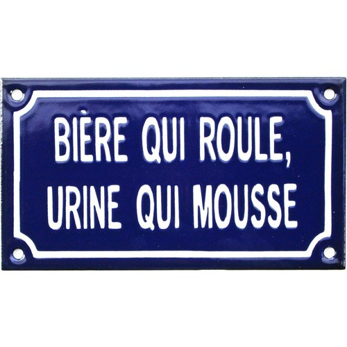 Plaque humoristique émaillée