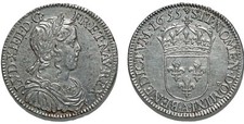 LOUIS XIV 1/2 ECU A LA MECHE