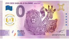 Billet Souvenir 2025  France Zoo des Sables d'Olonnes - 10Th ANNIVERSARY