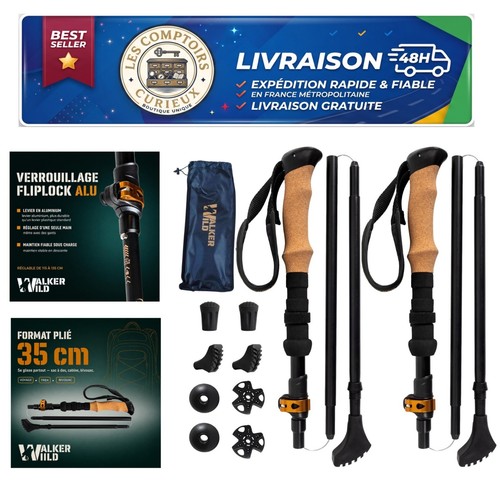 Bâtons randonnée pliables - bâtons,