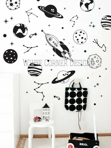 Space wall decals rocket - wall, decals,