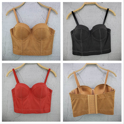 Femme daim débardeur bustier - daim,