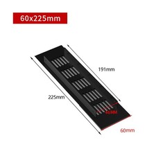 Grille de ventilation 60 mm alliage d'aluminium noir armoire couvercle de ventil