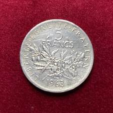 France - Pièce de 5 Francs Argent - Semeuse de Roty - 1963 -