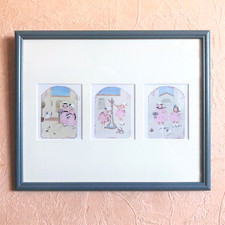 Grand cadre mural sous verre déco impressions dessin chambre enfant 32 X 26,5 cm