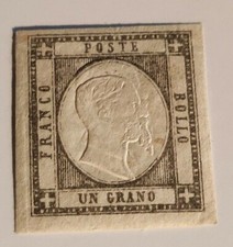Italie anciens états Naples 1861 1 grano jamais utilisé Sass 19ème tête double gravure