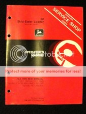 John Deere 60 Mini Chargeur Tracteur Opérateurs Manuel Série #120,001 & Up