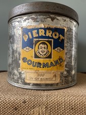 Ancienne boite en tôle: Sucettes de boulangerie "Pé Gé" - Pierrot Gourmand