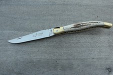 Laguiole MAKI. Neuf.  Manche bois de cerf. Lame inox. Guillochage. Old Knife.