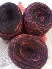 Lot de 3 petites Pelotes Fantaisies Tons Noirs et Prunes (230g)