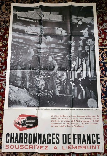 Affiche charbonnages france - charbonnages, de