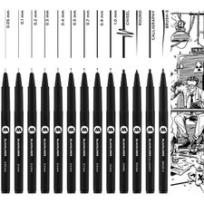 Molotow Blackliner Complete Set of 13 (Line Width 0.05 mm to 1.0 mm and Special 