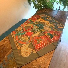 HERMES Foulard Carré90 Silk Square "ART des STEPPES" Vert :JPN
