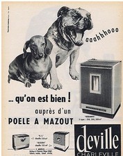 PUBLICITE ADVERTISING 114 1962 DEVILLE Charleville poële à mazout